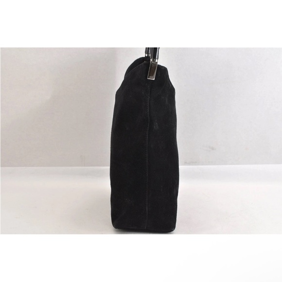 Gucci Black Suede Bamboo Handbag EUC - Picture 4 of 10